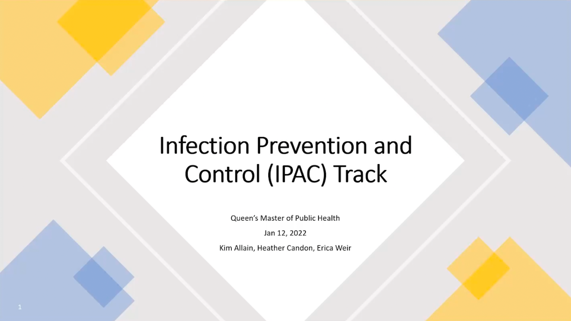 Jan 14, 2022 | Infection Prevention and Control (IPAC) Track